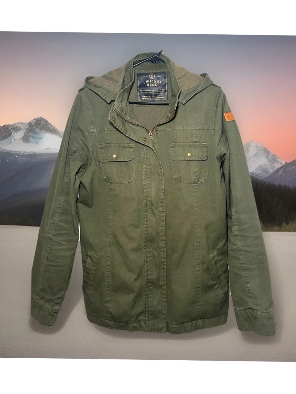 United By Blue Women’s Utility Field Jacket Olive Green Military Cotton L/XL